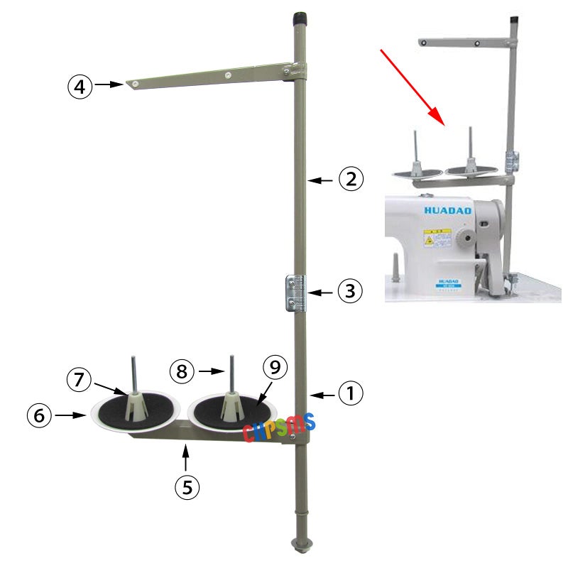 CKPSMS Brand - #F2 1SET 2 Spool Thread Stand Pipe Thru TOP Compatible with/Replacement for JUKI Brand DDL-5550 Industrial Sewing Machines (F2) - Image 3